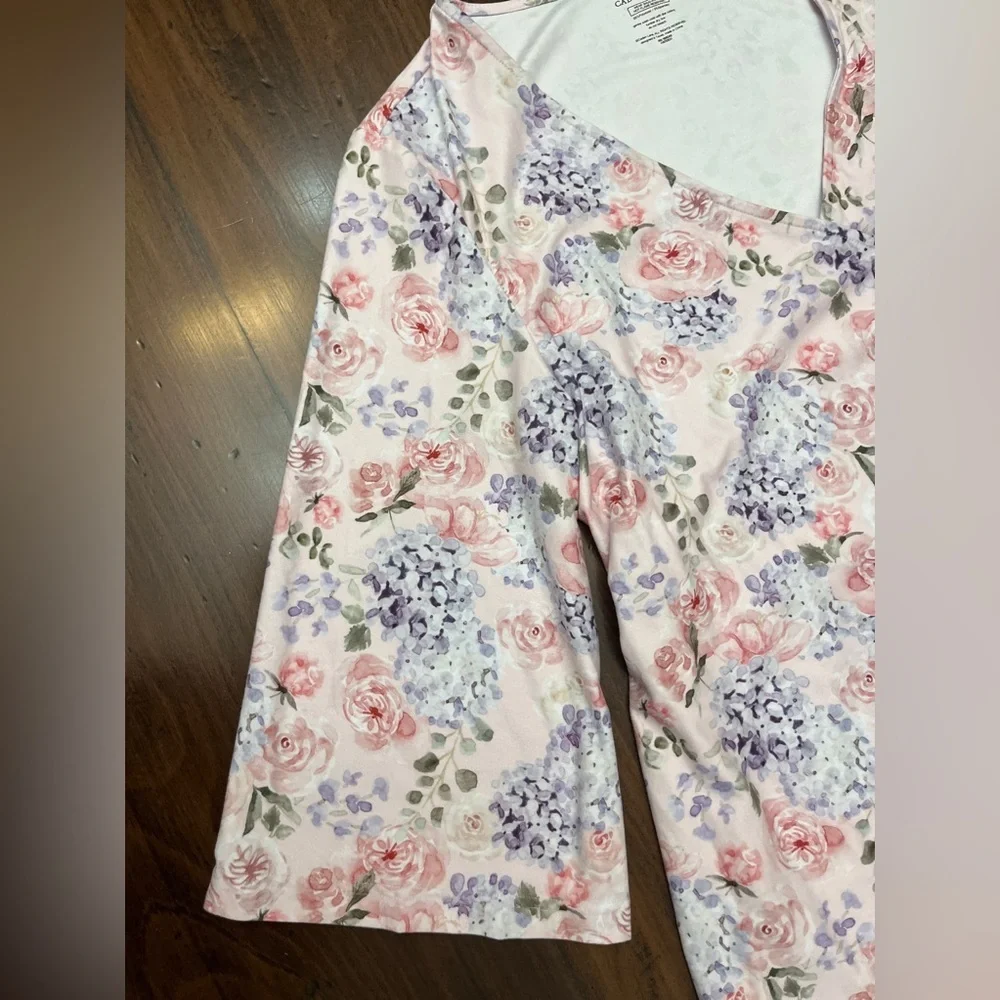 Caden Lane Henlee’s Hydrangea Print Maternity Hospital Robe One Size Floral Chic - Picture 4 of 14